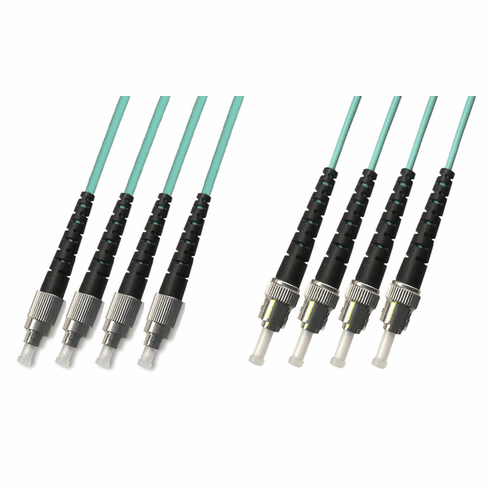 0.3m ( 1FT ) FC-ST Multimode Fiber Optic Cable 50/125 10 Gigabit 4 Strand (10GB)