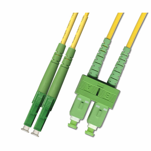 0.3M (1FT) LC APC to SC APC Duplex Singlemode Fiber Optic Cable 9/125