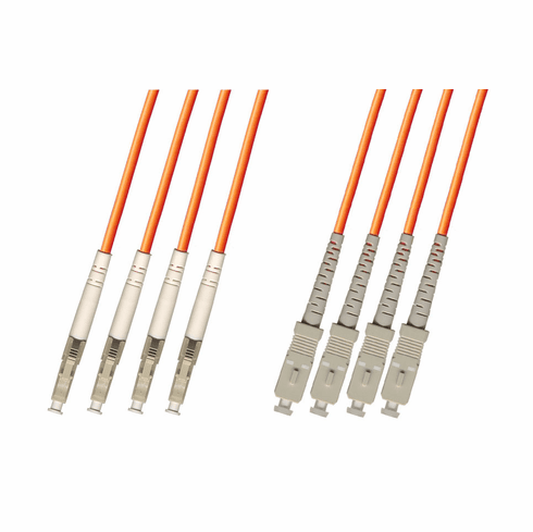 0.3m ( 1FT ) LC-SC Multimode Fiber Optic Cable 50/125 4-Strand