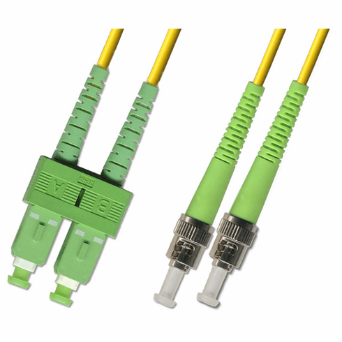 1000M SC APC to ST APC Duplex Singlemode Fiber Optic Cable 9/125