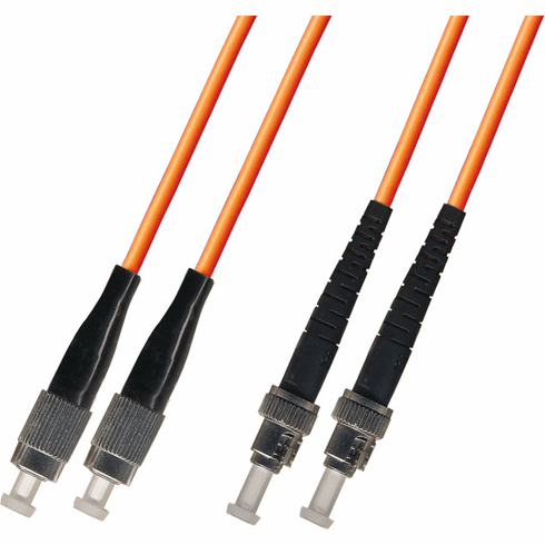 100M FC-ST Duplex Multimode Fiber Optic Cable 50/125 Plenum