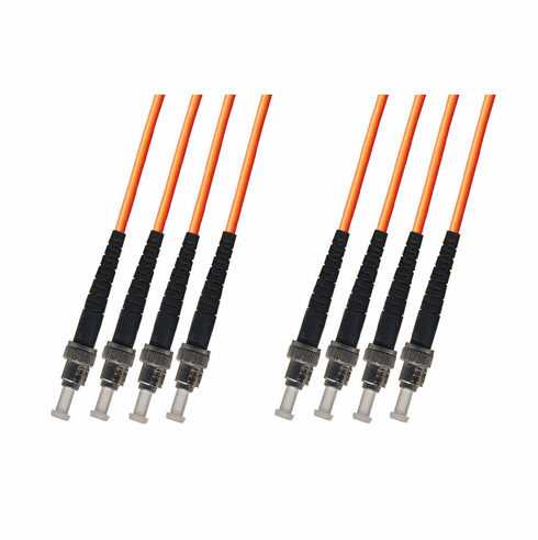 1M ST-ST Multimode Fiber Optic Cable 50/125 4-Strand