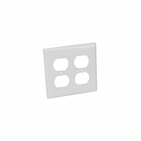 2 Gang Duplex Receptacle Thermoplastic Wall Plate (GFCI), White