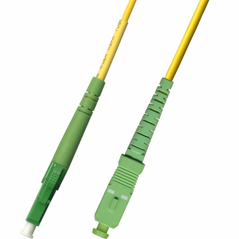 200M LC APC to SC APC Simplex Singlemode Fiber Optic Cable 9/125