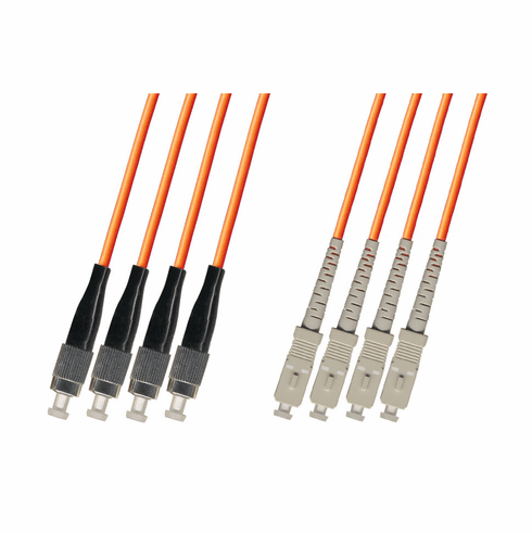 20M FC-SC Multimode Fiber Optic Cable 62.5/125 4-Strand