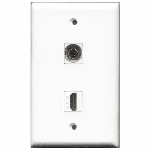 RiteAV - 1 Port HDMI - 1 Port 3.5mm  Wall Plate White