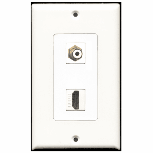 RiteAV - 1 Port HDMI - 1 Port RCA White  Wall Plate Decora White