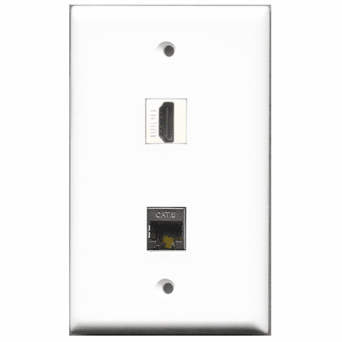 RiteAV - 1 Port HDMI 1 Port Shielded Cat6  Wall Plate