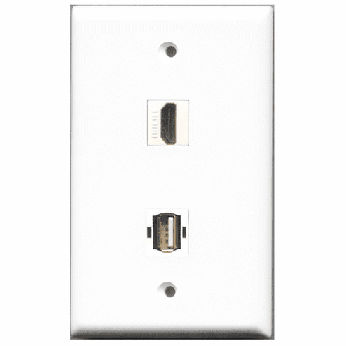 RiteAV - 1 Port HDMI 1 Port USB A-A  Wall Plate