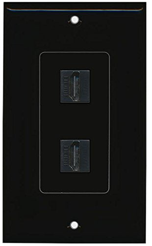 RiteAV (1 Gang Decorative) 2 HDMI Black Wall Plate Black