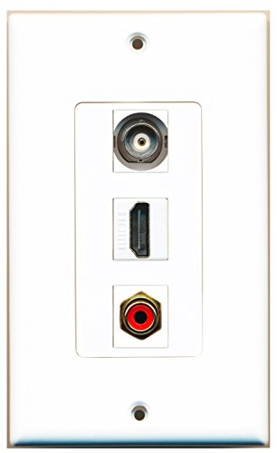 RiteAV - 1 Port HDMI 1 RCA Red 1 BNC Wall Plate Decorative