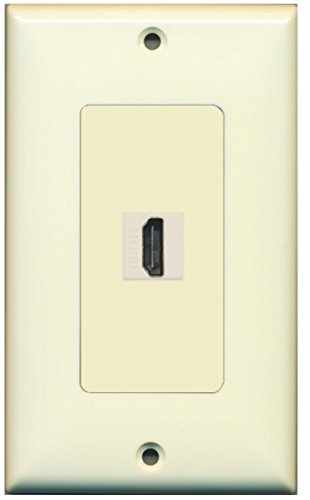 RiteAV HDMI 2.0 Wall Plate 1 Gang Decorative - 1 Port - Light Almond