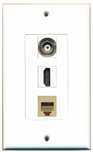 RiteAV - 1 Port HDMI 1 Phone RJ11 RJ12 Beige 1 BNC Wall Plate Decorative