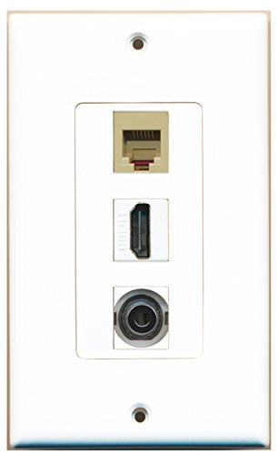 RiteAV - 1 Port HDMI 1 Phone RJ11 RJ12 Beige 1 3.5mm Wall Plate Decorative