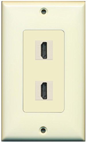 RiteAV HDMI 2.0 Keystone Decorative Wall Plate - Light Almond/Light Almond 2 Port