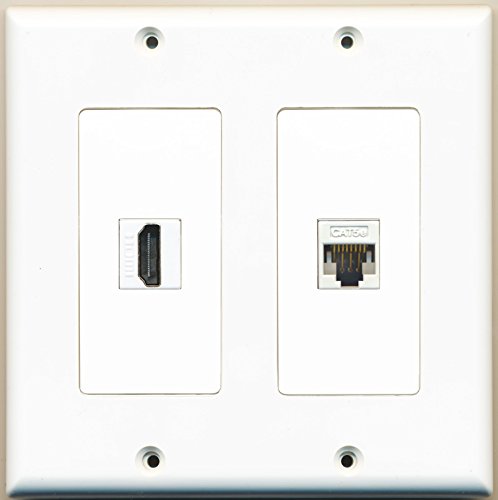 RiteAV - 1 Port HDMI 1 Port Cat5e Ethernet White - Dual Gang Wall Plate