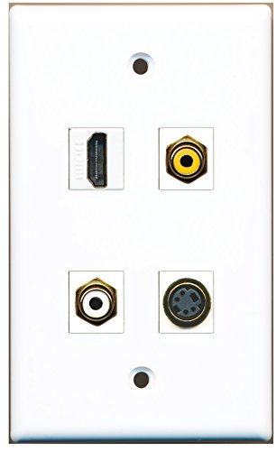 RiteAV - 1 Port HDMI 1 Port RCA White 1 Port RCA Yellow 1 Port S-Video Wall Plate