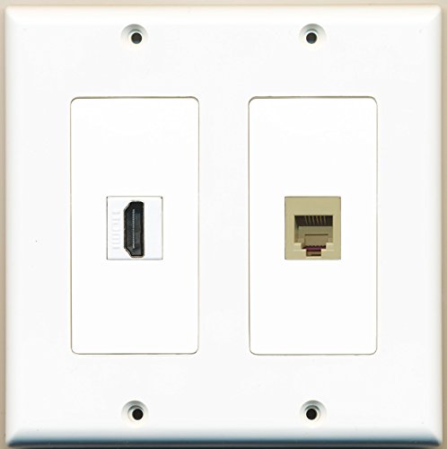 RiteAV - 1 Port HDMI 1 Port Phone RJ11 RJ12 Beige - Dual Gang Wall Plate