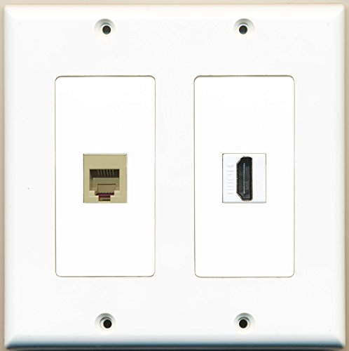 RiteAV - 1 Port HDMI 1 Port Phone RJ11 RJ12 Beige - Dual Gang Wall Plate