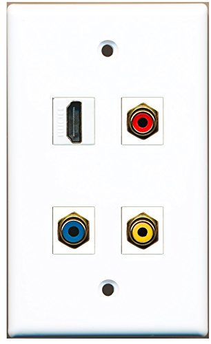 RiteAV - 1 Port HDMI 1 Port RCA Red 1 Port RCA Yellow 1 Port RCA Blue Wall Plate