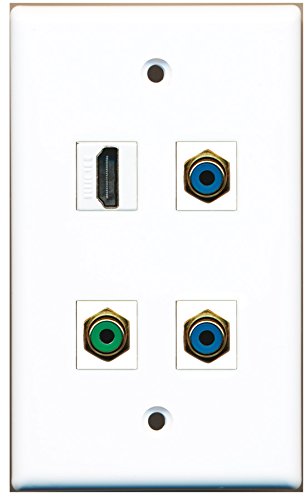 RiteAV - 1 Port HDMI 1 Port RCA Green 2 Port RCA Blue Wall Plate