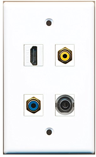 RiteAV - 1 Port HDMI 1 Port RCA Yellow 1 Port RCA Blue 1 Port 3.5mm Wall Plate